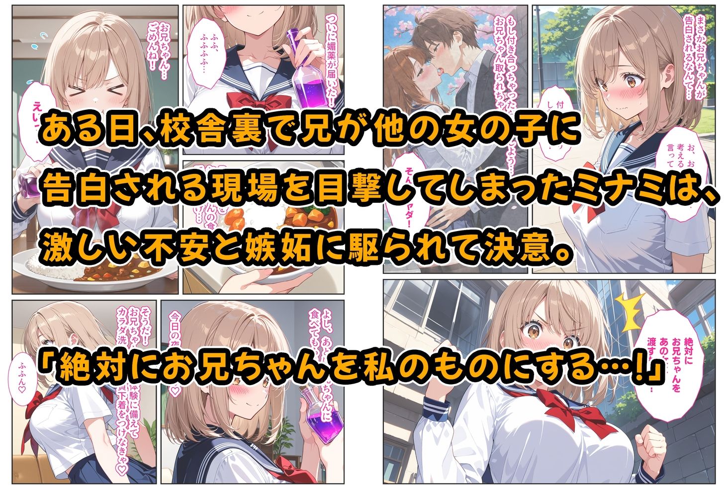 間違って媚薬を飲んで発情しちゃった爆乳妹が大好きな兄に中出しおねだりしてきた！  エロ画像3