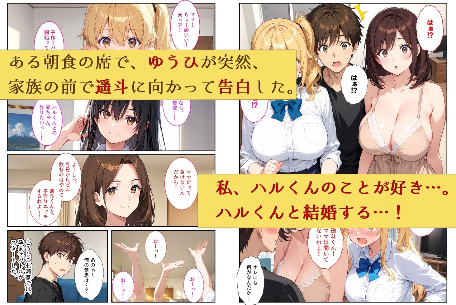 養子になったら爆乳義母と双子義妹に誘惑されて中出しセックスしています！〜孕ませバトル編〜  エロ画像4